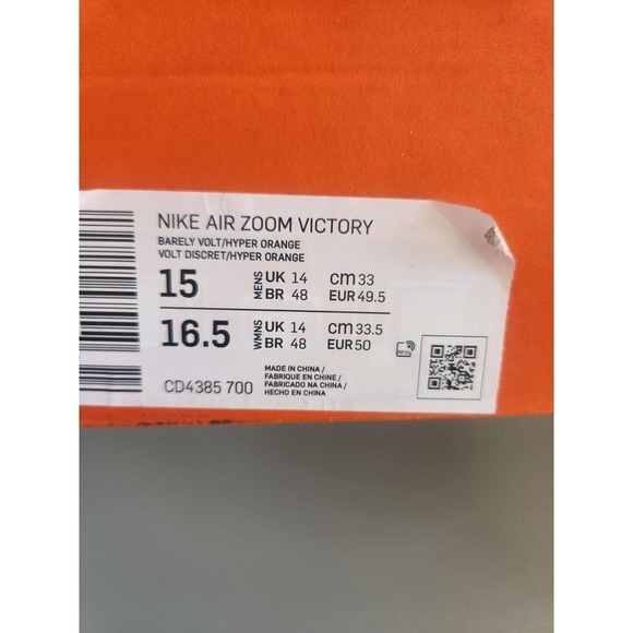 New Nike Air Zoom Victory Track Spikes Fast Pack Volt Mens Size 15 CD4385-700 - Picture 10 of 11